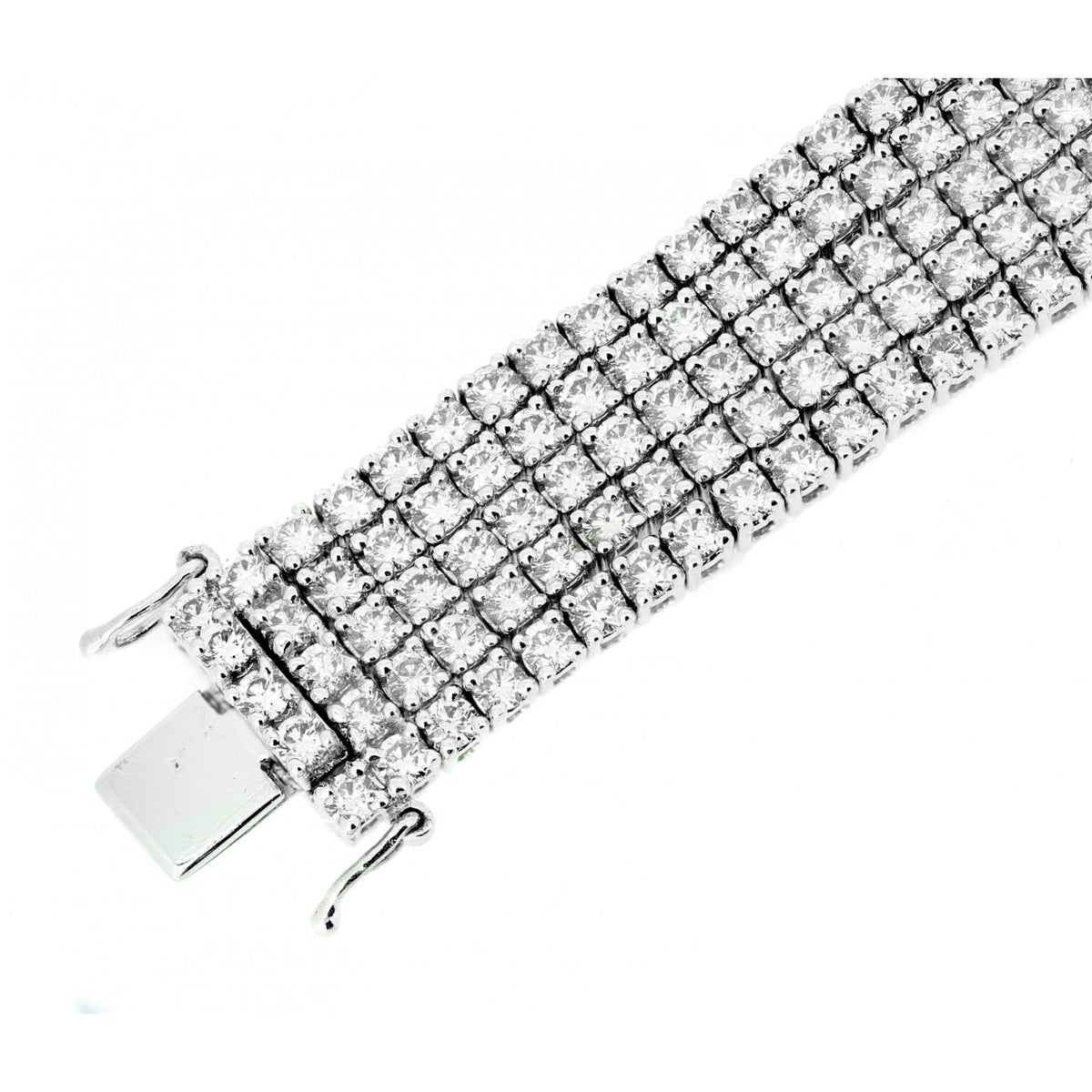18ct white gold 12.29ct round brilliant diamond 5 row bracelet