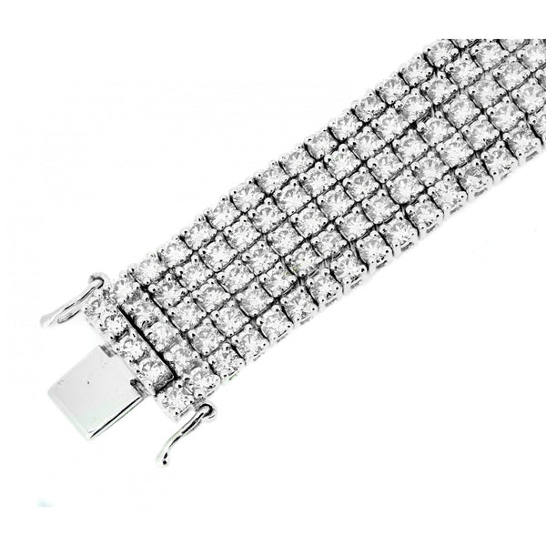 18ct white gold 12.29ct round brilliant diamond 5 row bracelet