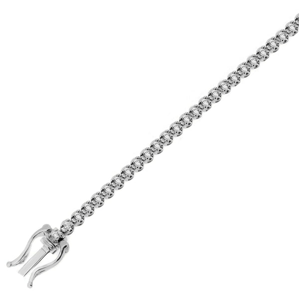18ct white gold 1.00ct round brilliant diamond tennis bracelet