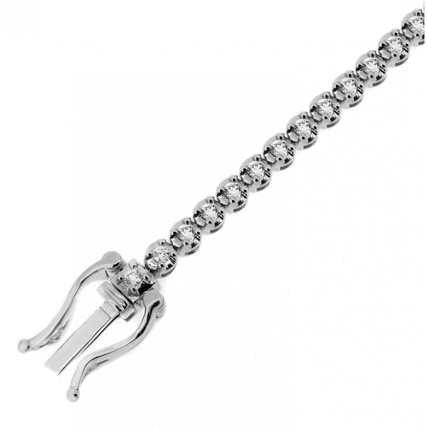 18ct white gold 1.00ct round brilliant diamond tennis bracelet