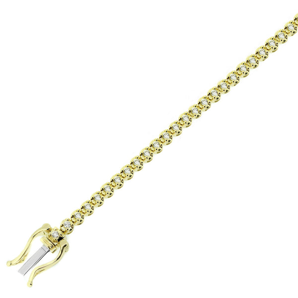 18ct yellow gold 1.00ct round brilliant diamond tennis bracelet