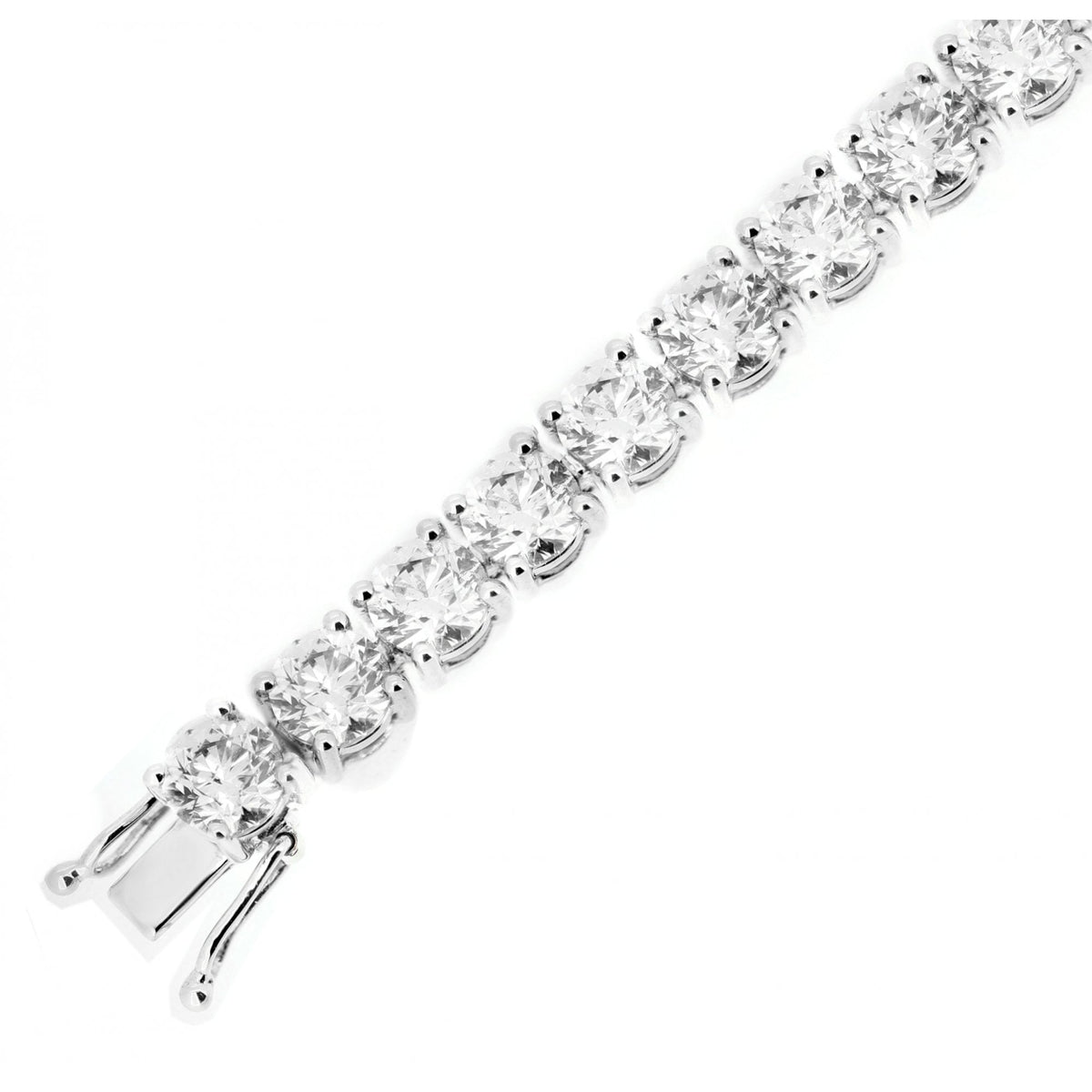 18ct white gold 12.22ct round brilliant diamond tennis bracelet