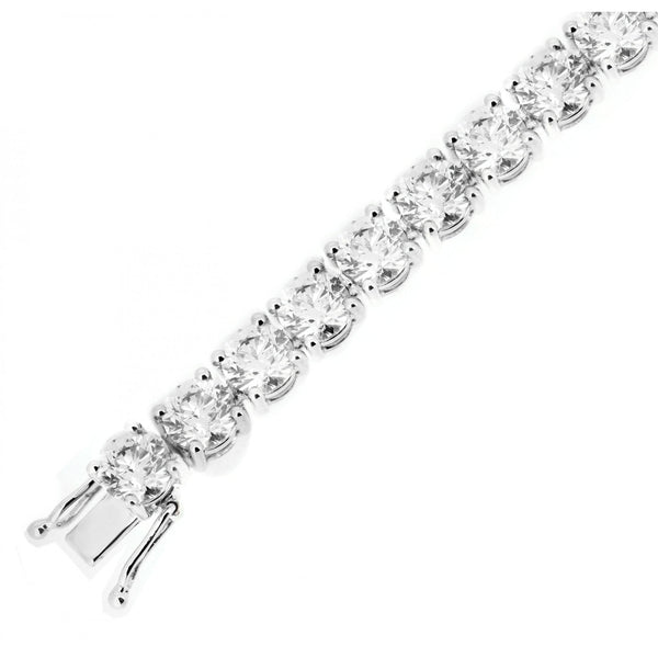 18ct white gold 12.22ct round brilliant diamond tennis bracelet