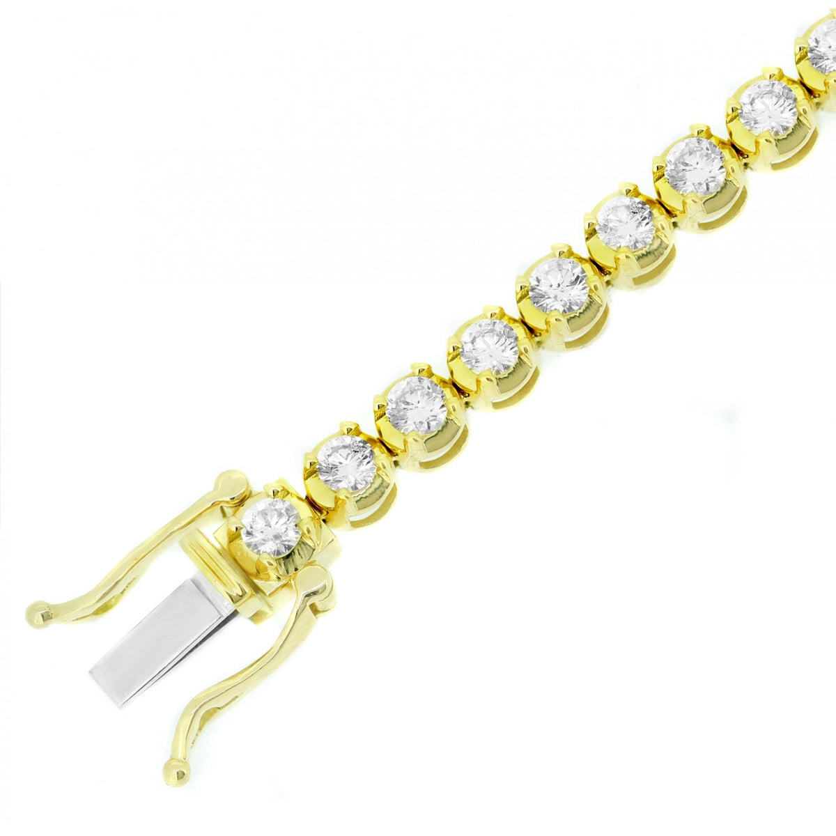 18ct yellow gold 5.01ct round brilliant diamond tennis bracelet