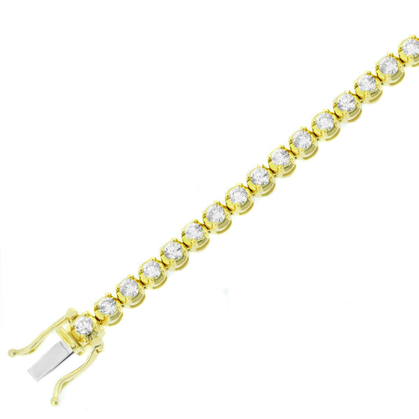 18ct yellow & white gold 2.00ct round diamond cut bracelet