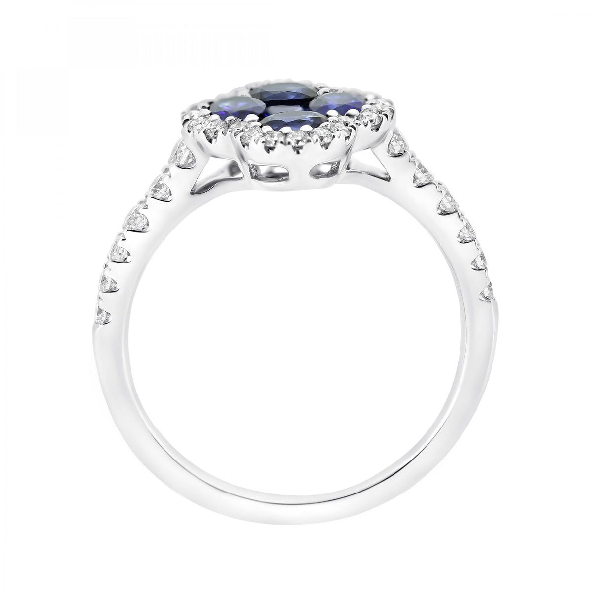 18ct white gold 0.87ct sapphire & 0.38ct diamond ring
