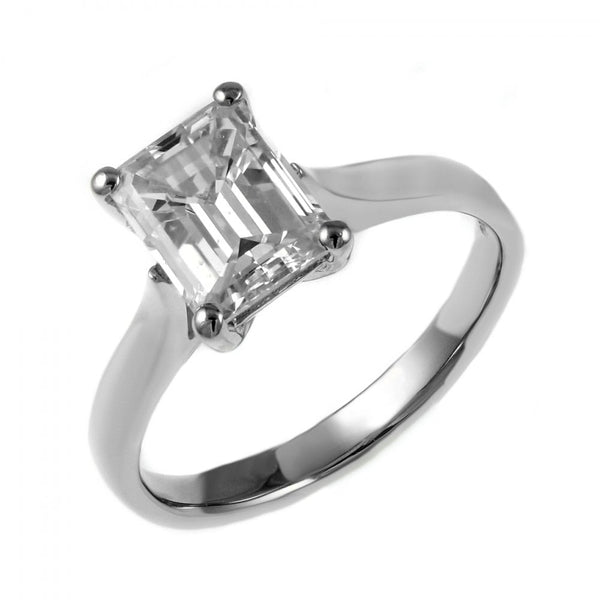 Platinum 1.70ct E VVS1 GIA emerald cut diamond ring