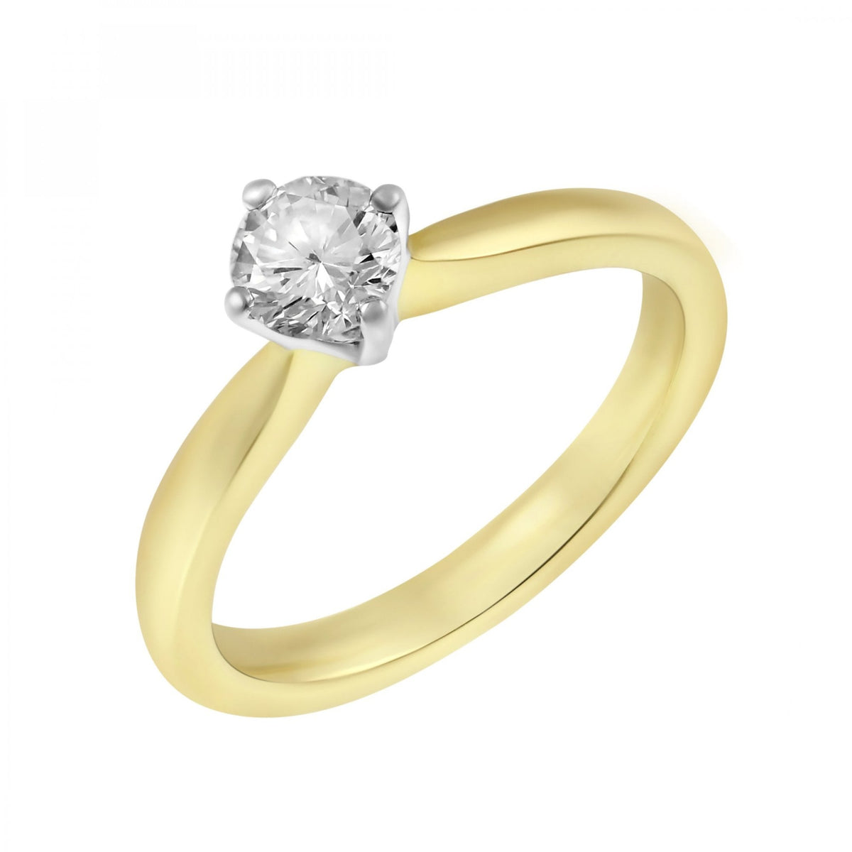 Preowned18ct yellow gold 0.50ct round brilliant cut diamond ring