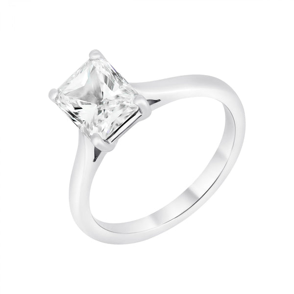 Platinum 2.02ct E SI1 GIA radiant cut diamond ring