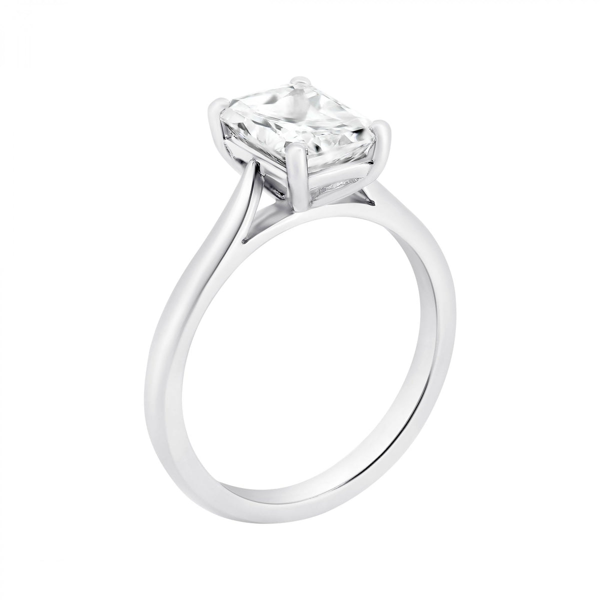 Platinum 2.02ct E SI1 GIA radiant cut diamond ring