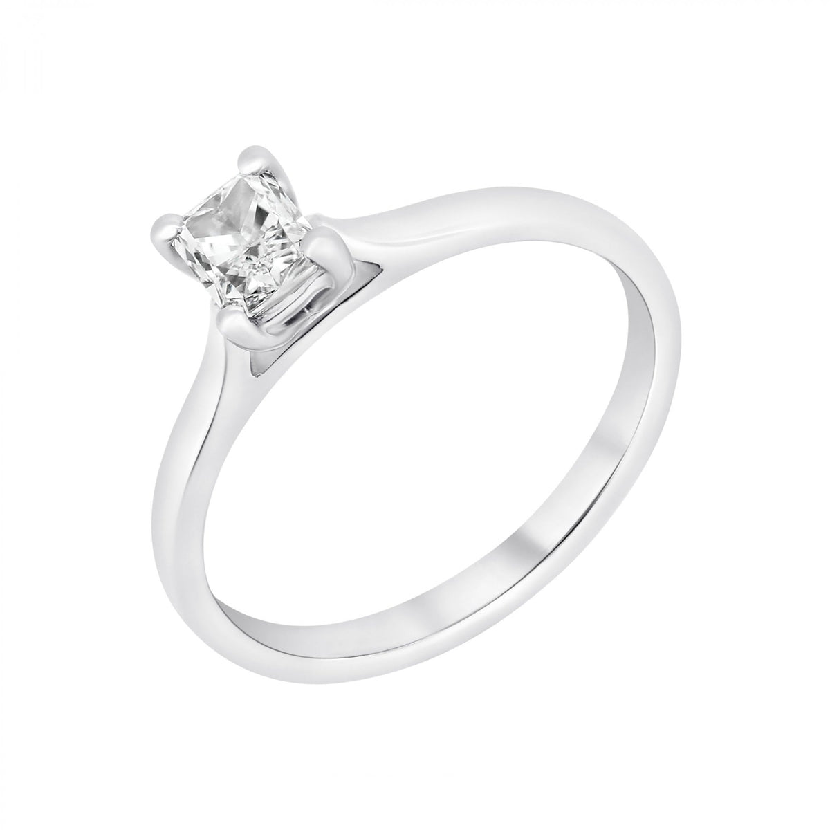 Platinum 0.50ct D VS1 GIA radiant cut diamond ring