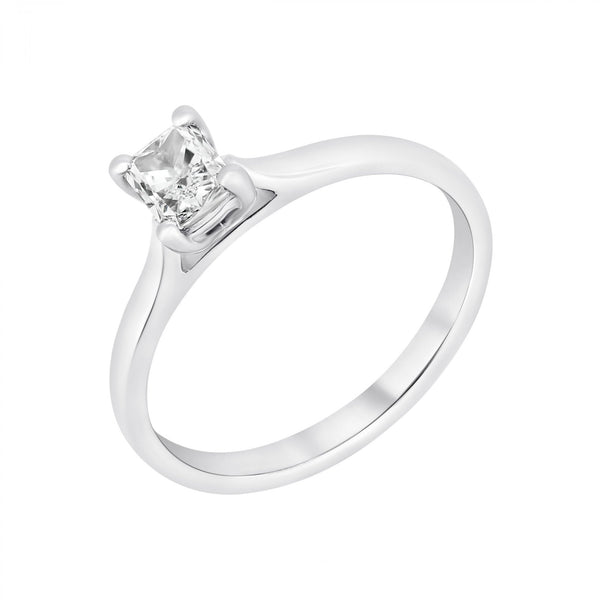 Platinum 0.50ct D VS1 GIA radiant cut diamond ring
