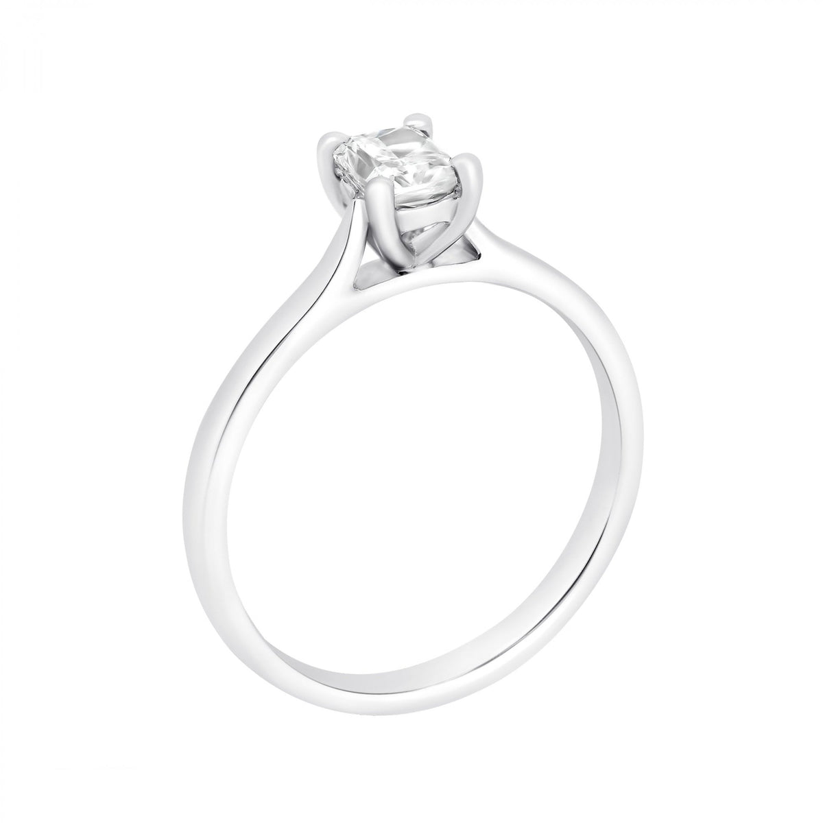 Platinum 0.50ct D VS1 GIA radiant cut diamond ring
