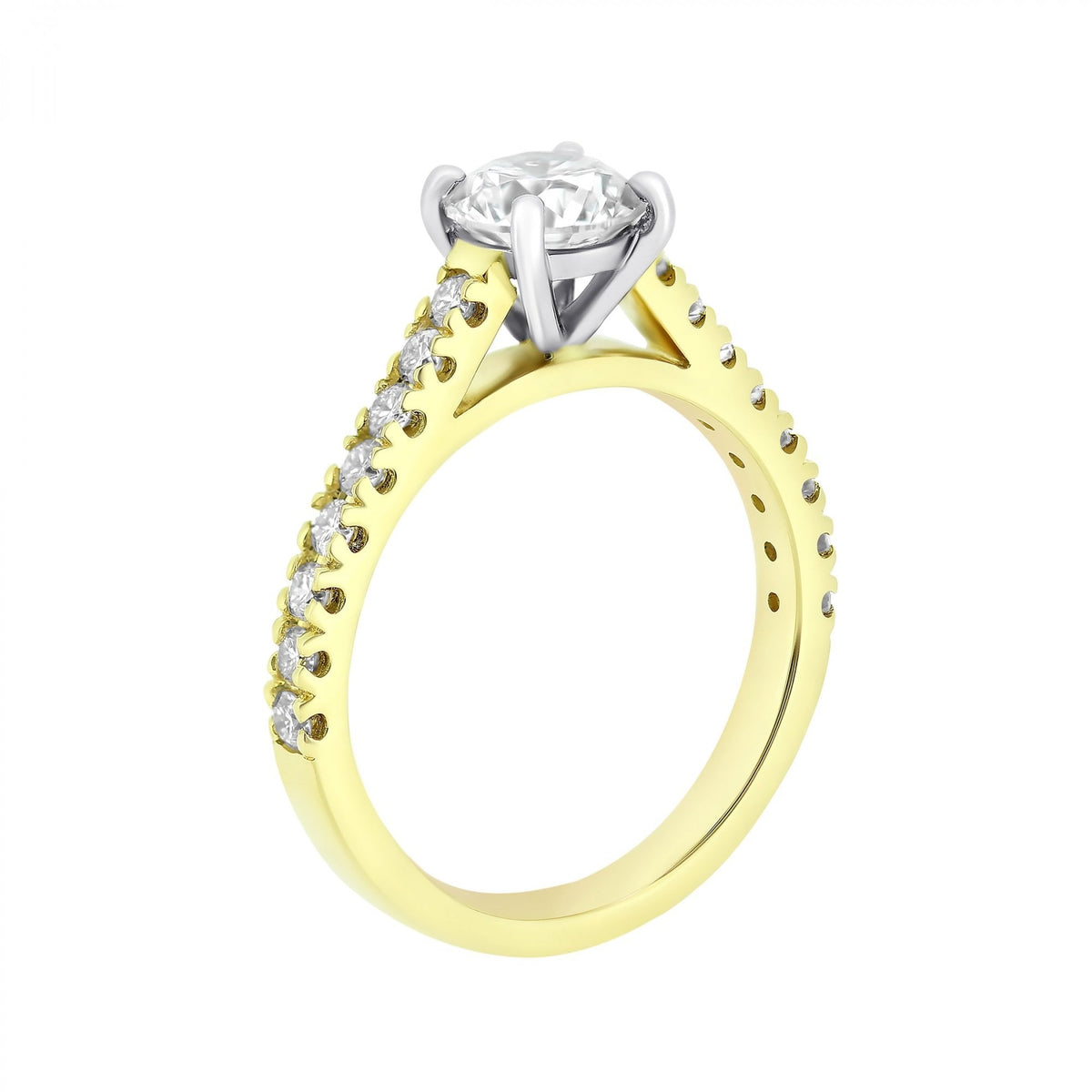 18ct yellow gold 1.01ct E SI1 GIA round brilliant diamond ring