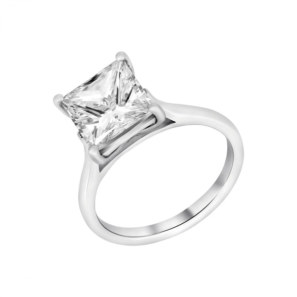 Platinum 3.07ct G VS2 GIA princess cut diamond ring