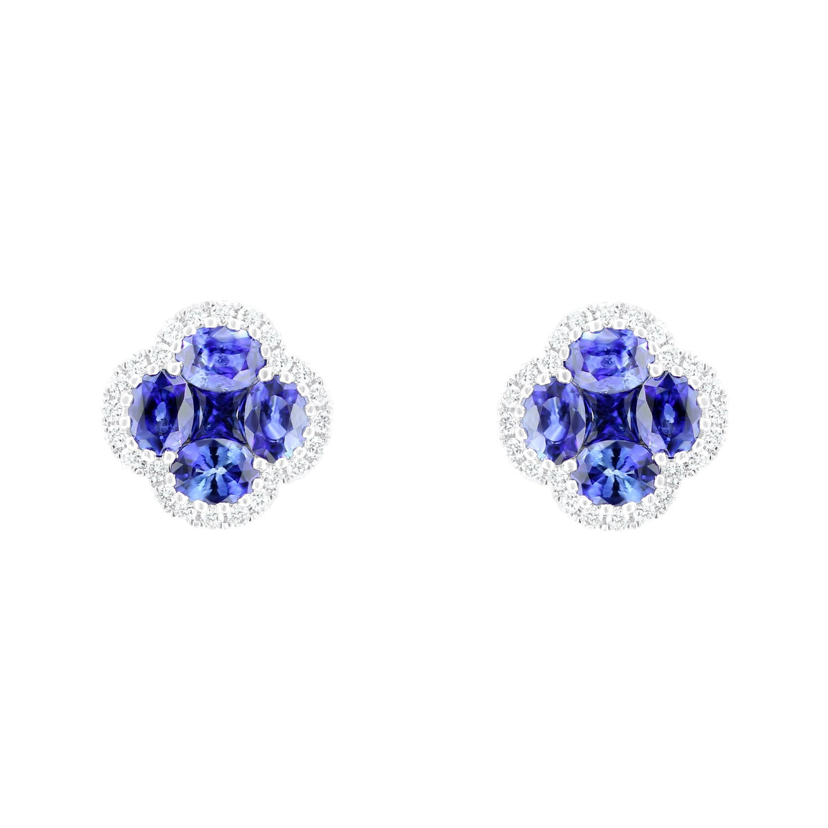 18ct white gold 1.91ct sapphire & 0.27ct diamond earrings
