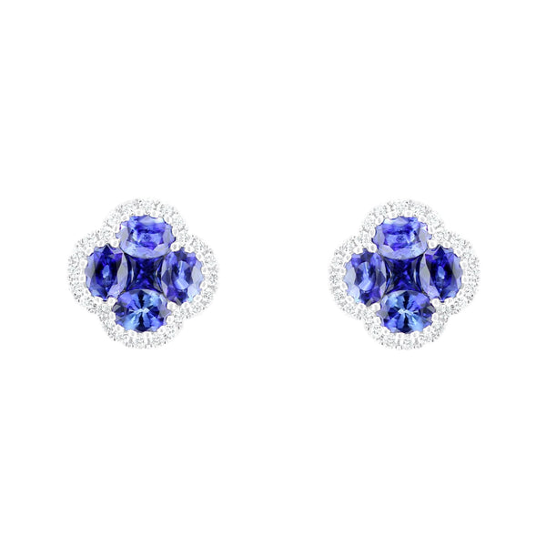 18ct white gold 1.91ct sapphire & 0.27ct diamond earrings