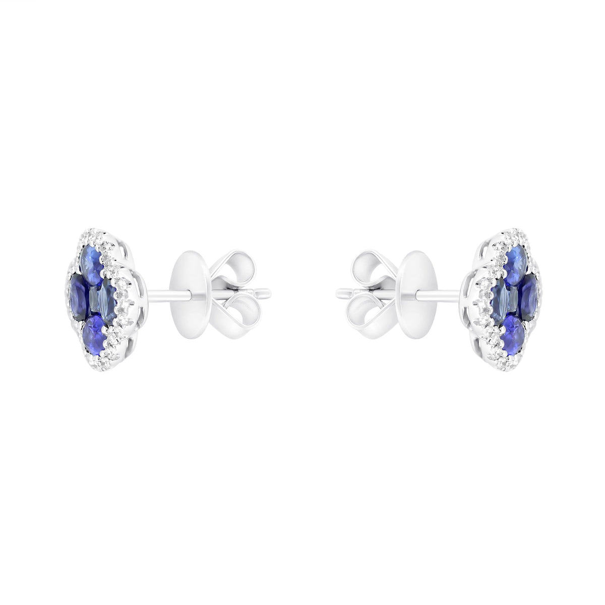 18ct white gold 1.91ct sapphire & 0.27ct diamond earrings