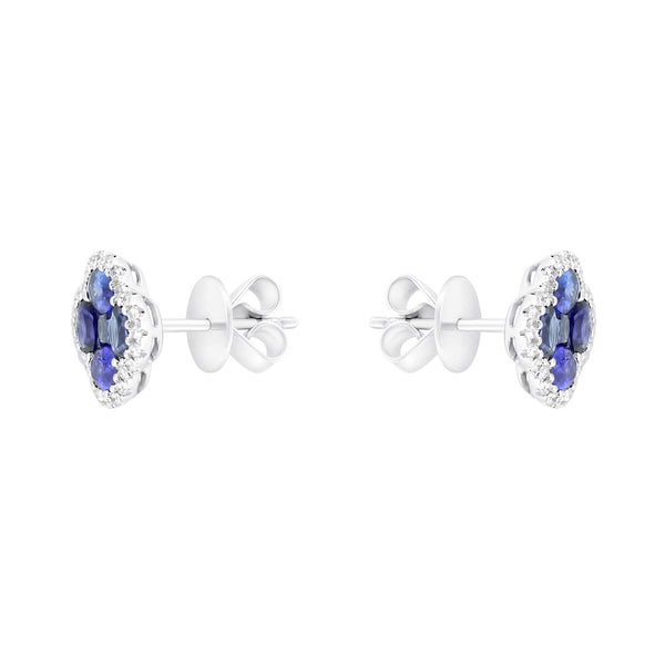 18ct white gold 1.91ct sapphire & 0.27ct diamond earrings