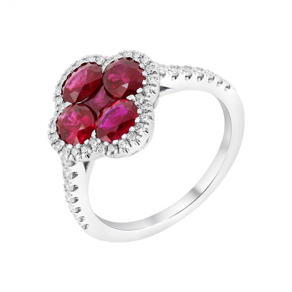 18ct white gold 1.89ct ruby & 0.38ct diamond ring