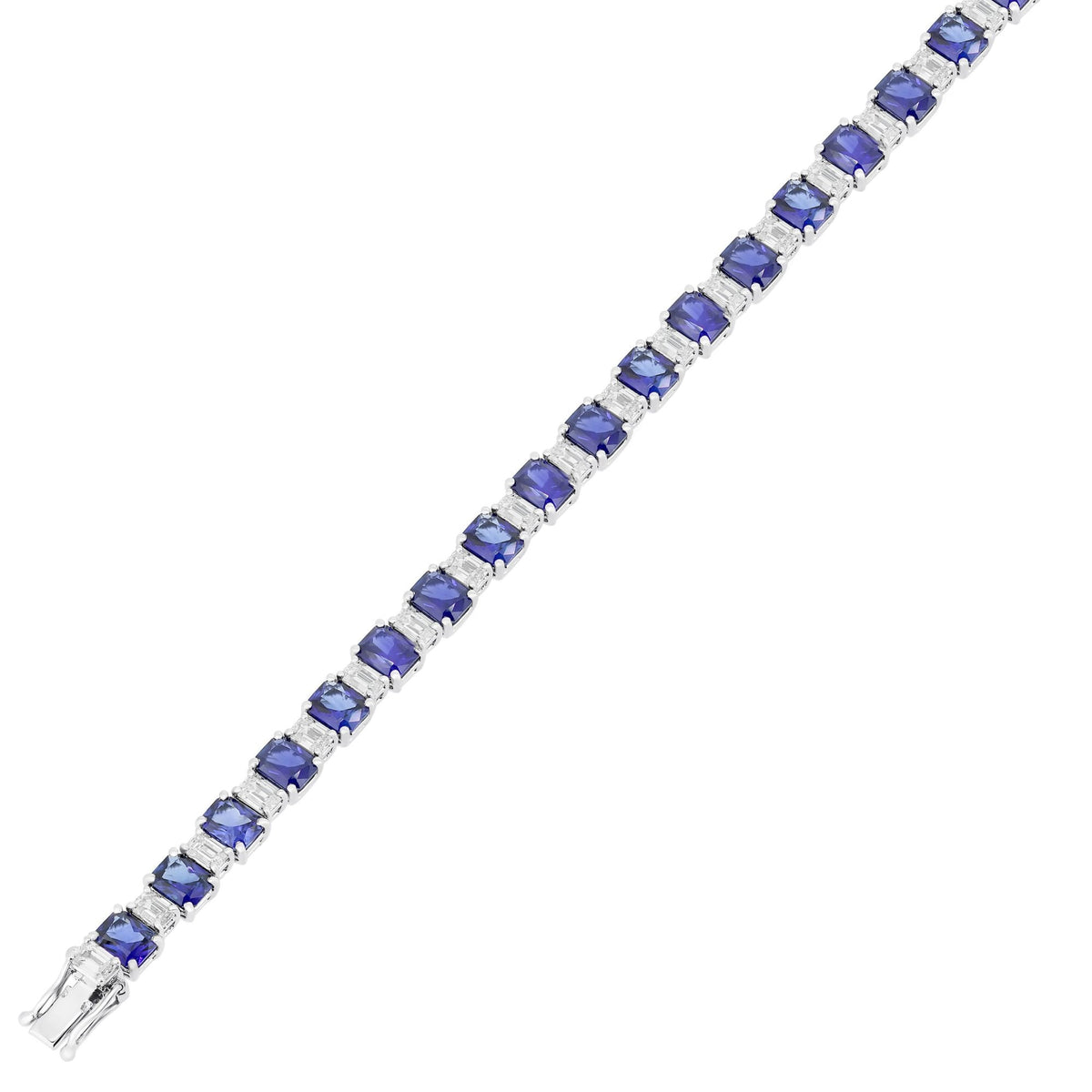 18ct white gold 9.86ct sapphire & 3.51ct diamond bracelet