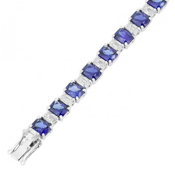 18ct white gold 9.86ct sapphire & 3.51ct diamond bracelet
