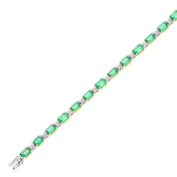18ct yellow gold 4.88ct emerald & 1.24ct diamond bracelet