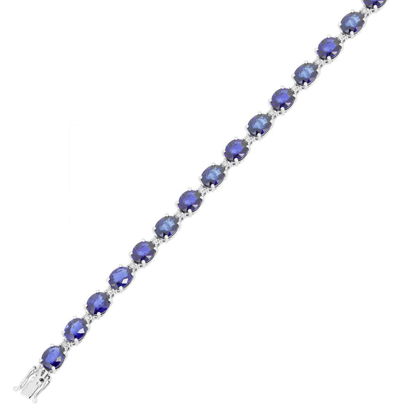 18ct white gold 17.49ct sapphire & 0.40ct diamond bracelet
