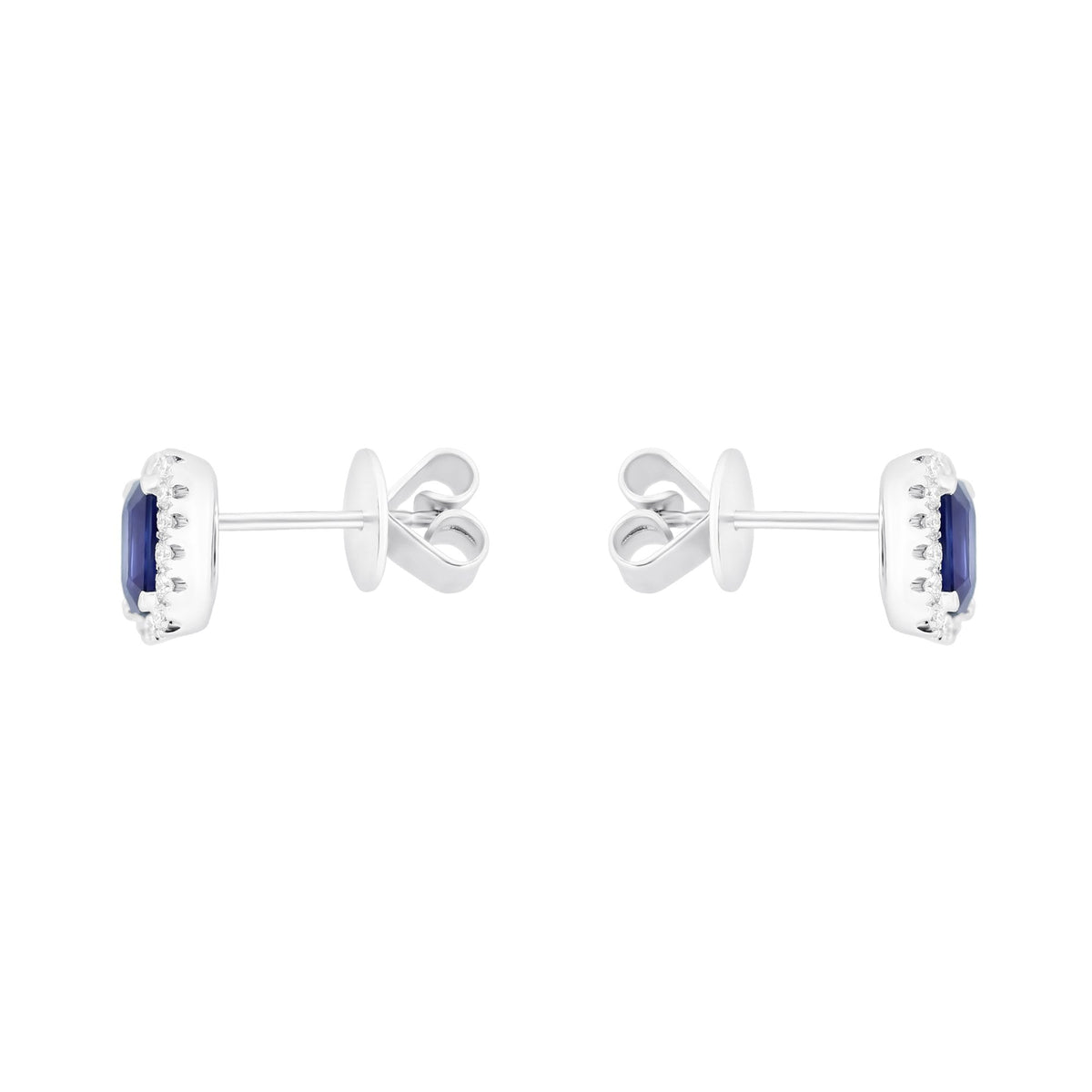 18ct white gold 1.27ct sapphire & 0.27ct diamond earrings