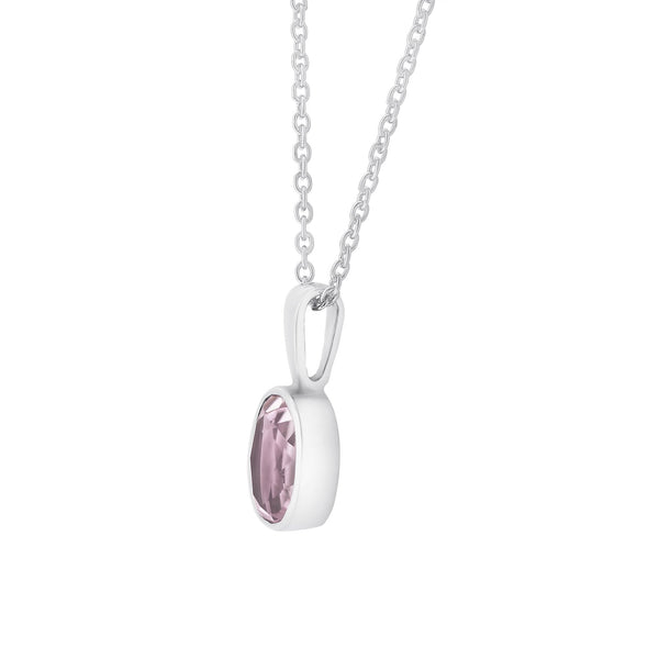 9ct white gold 8mm x 6mm oval cut kunzite pendant