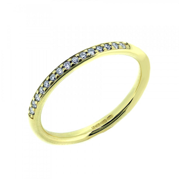 18ct yellow gold 0.13ct round diamond half eternity ring