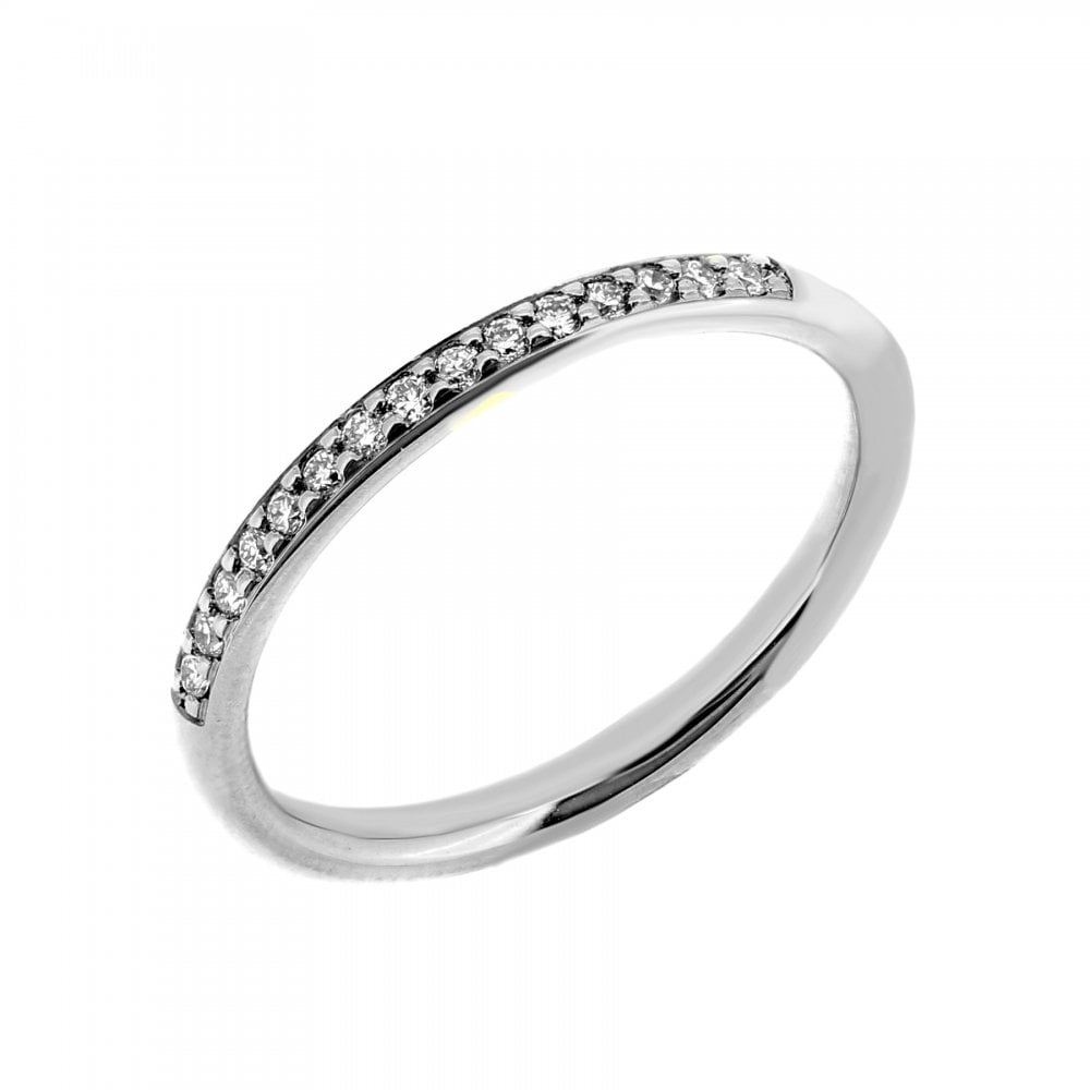Platinuim 0.13ct round brilliant cut diamond half eternity ring