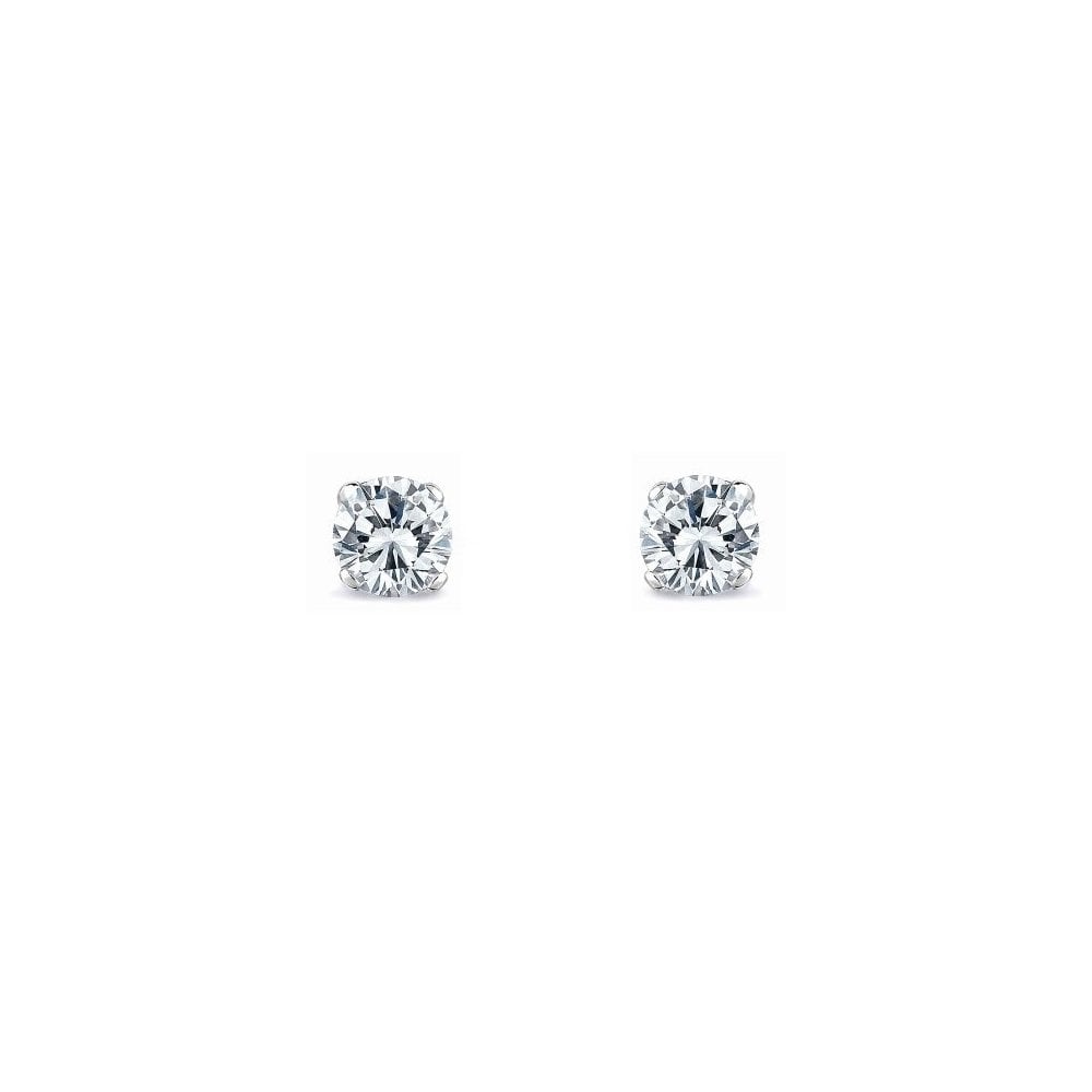 Platinum 0.62ct round brilliant cut diamond stud earrings