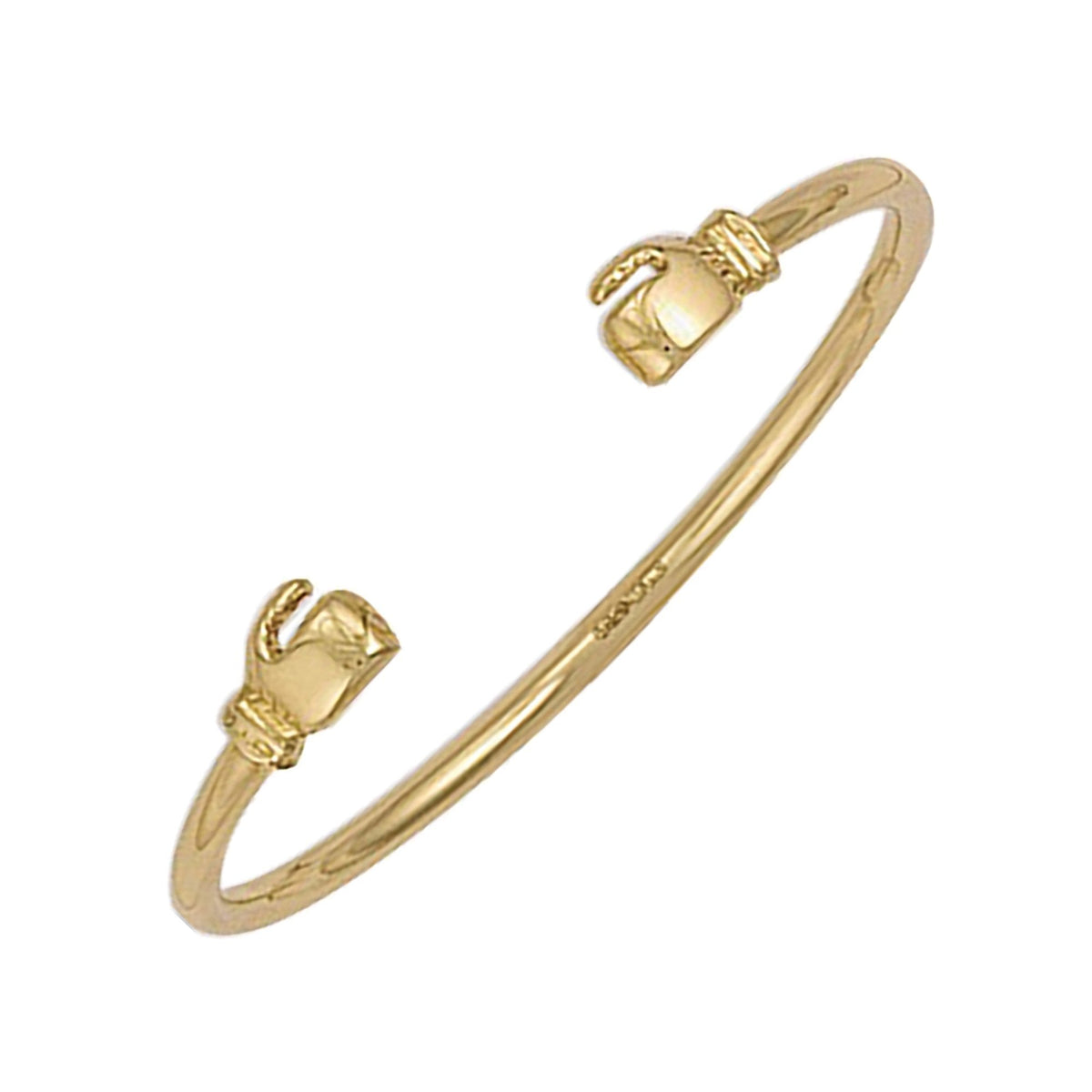 9ct yellow gold 2.40mm boxing glove torg baby bangle