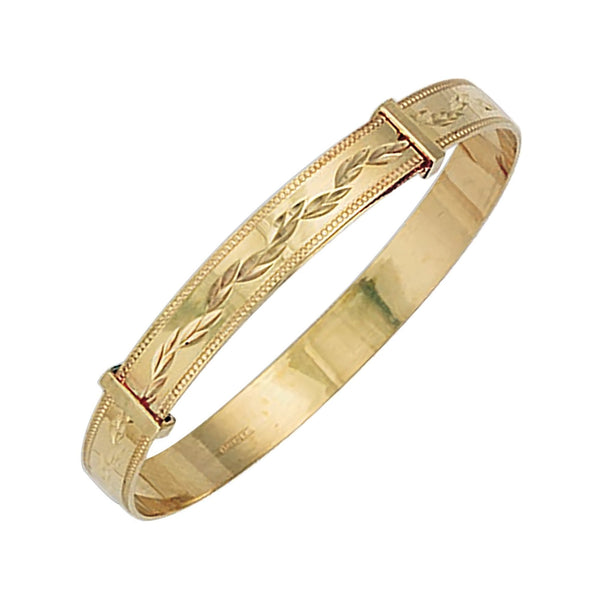 9ct yellow gold 5.00mm expandable baby bangle