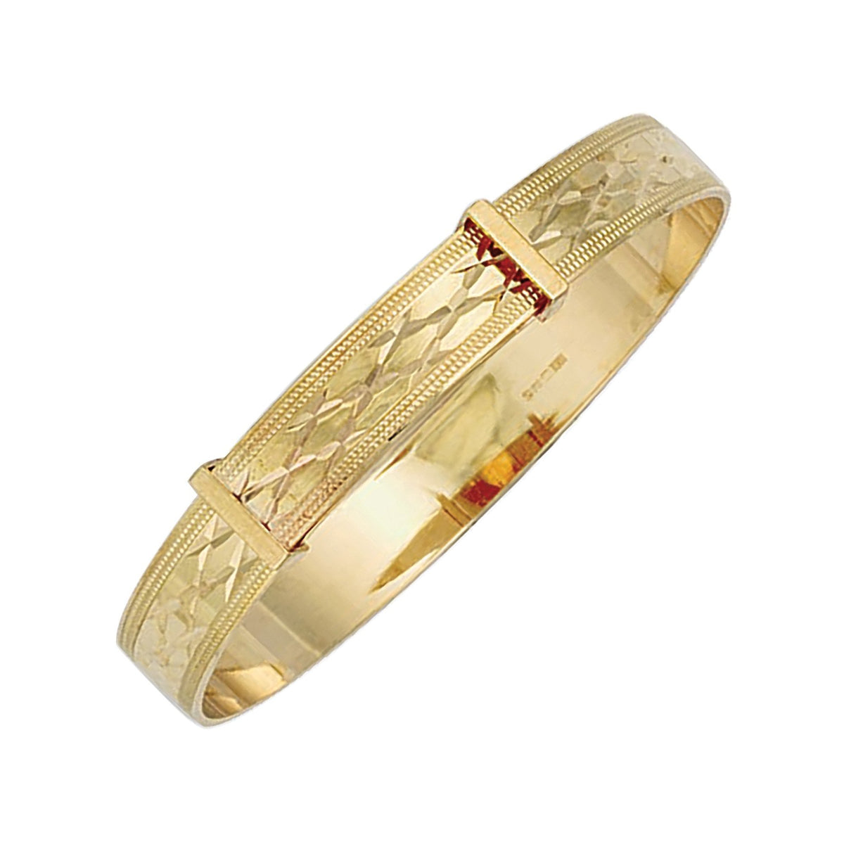 9ct yellow gold 7.00mm expandable baby bangle