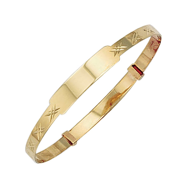 9ct yellow gold 3.00mm expandable ID baby bangle