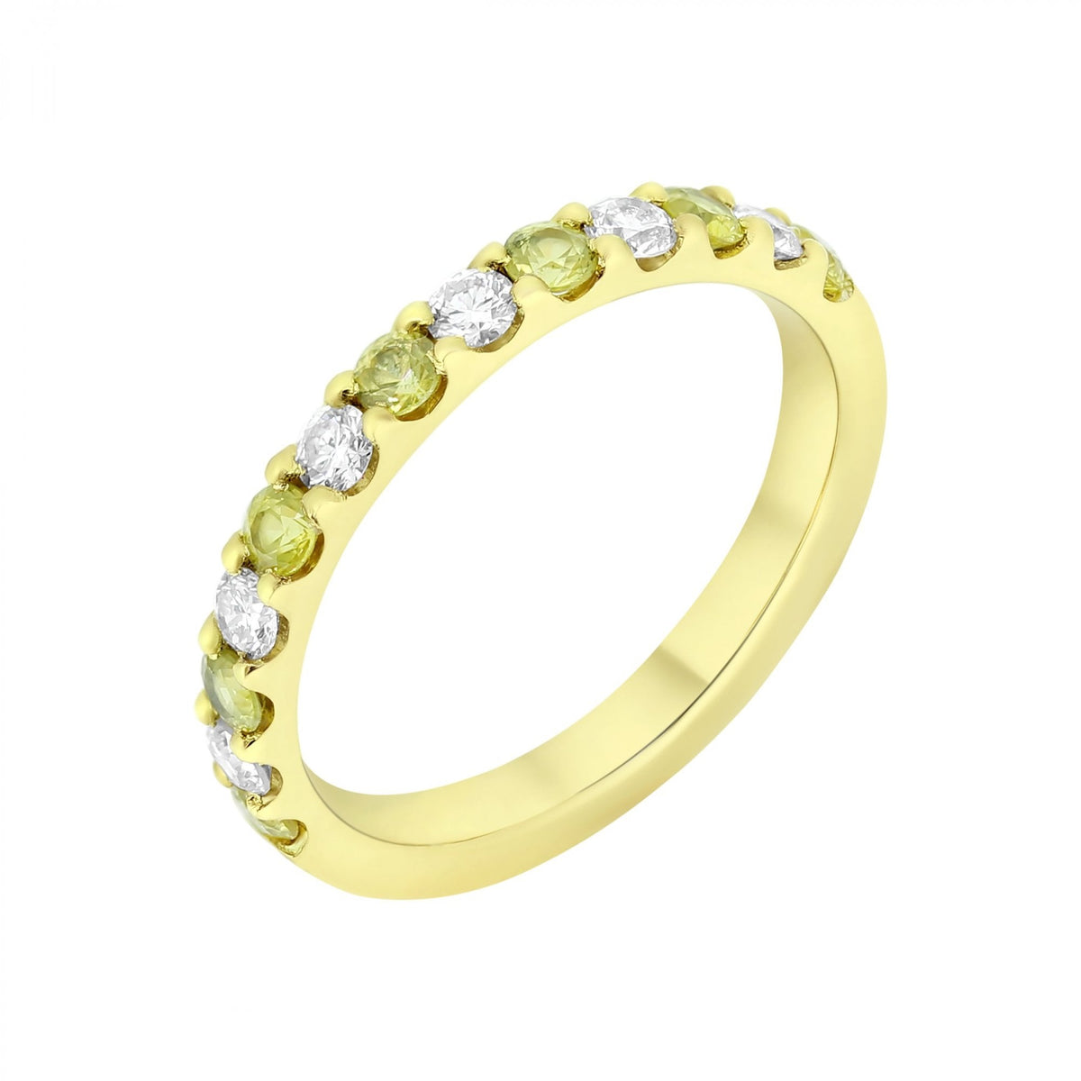 18ct yellow gold 0.49ct yellow sapphire & 0.35ct diamond ring