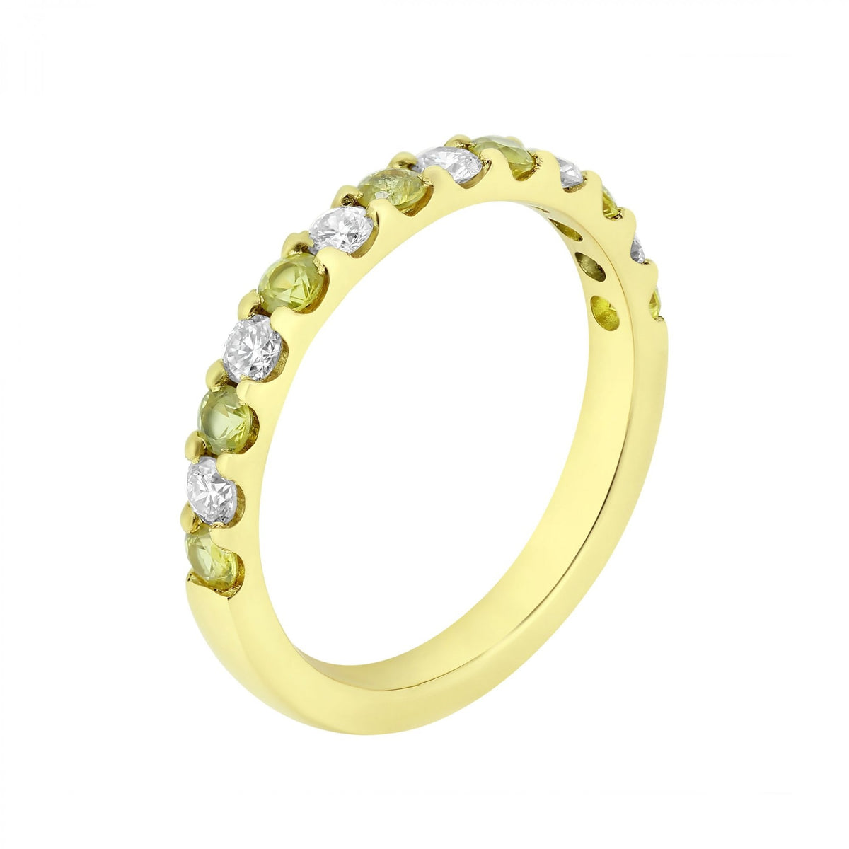 18ct yellow gold 0.49ct yellow sapphire & 0.35ct diamond ring