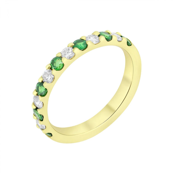 18ct yellow gold 0.45ct tsavorite garnet & 0.35ct diamond ring