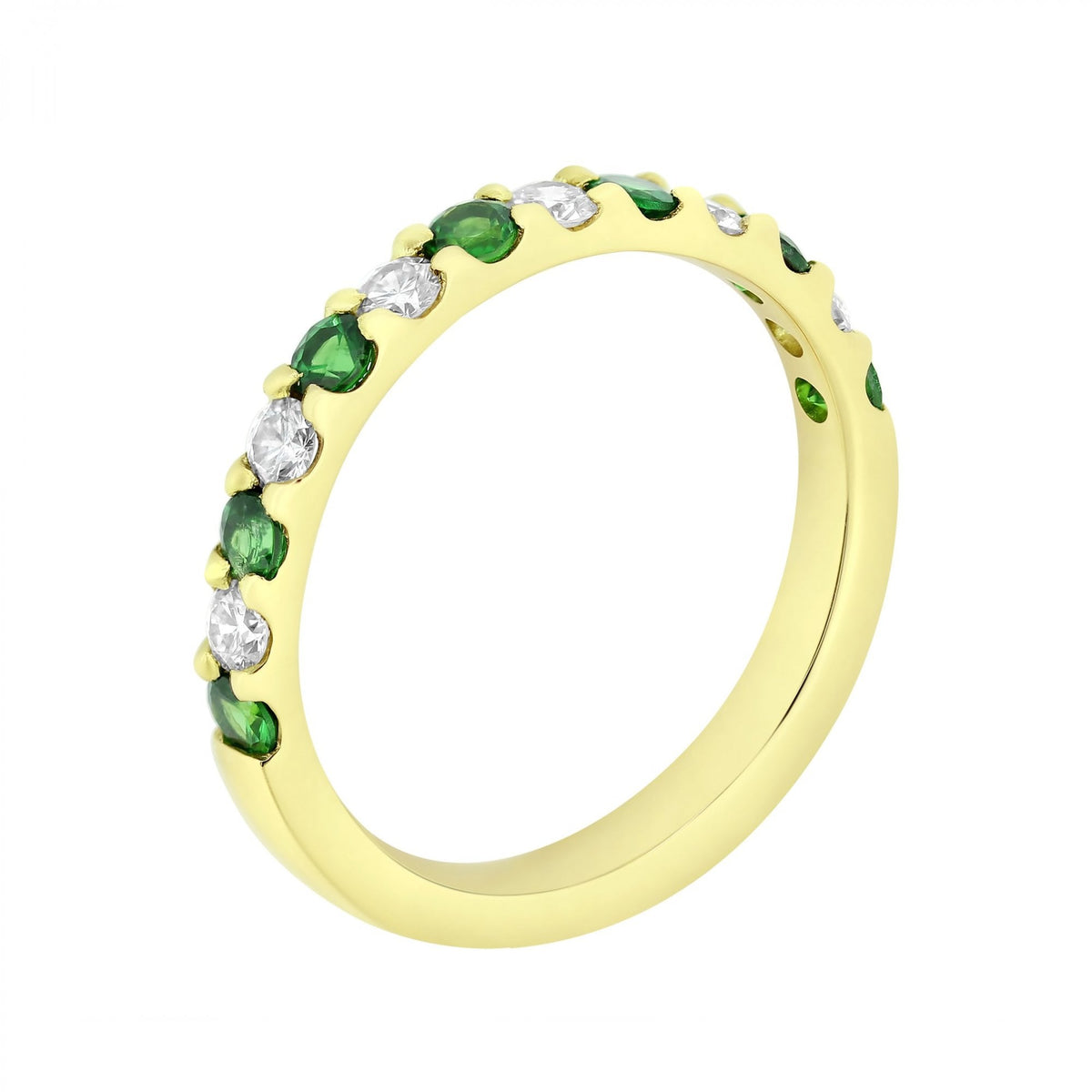 18ct yellow gold 0.45ct tsavorite garnet & 0.35ct diamond ring