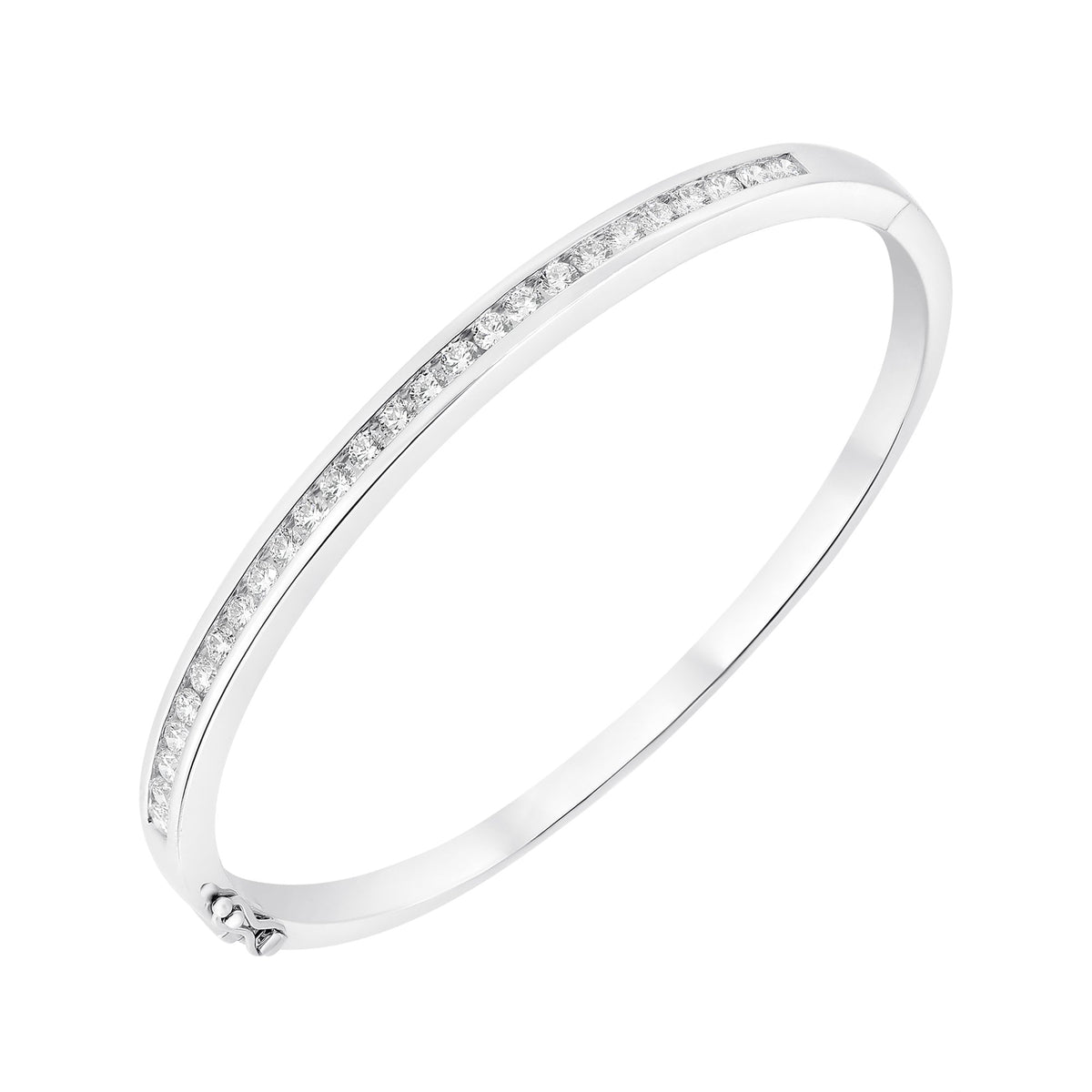 18ct white gold 1.45ct round brilliant cut diamond bangle