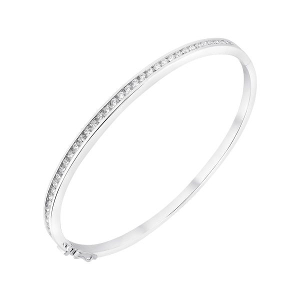 18ct white gold 1.14ct round brilliant cut diamond bangle