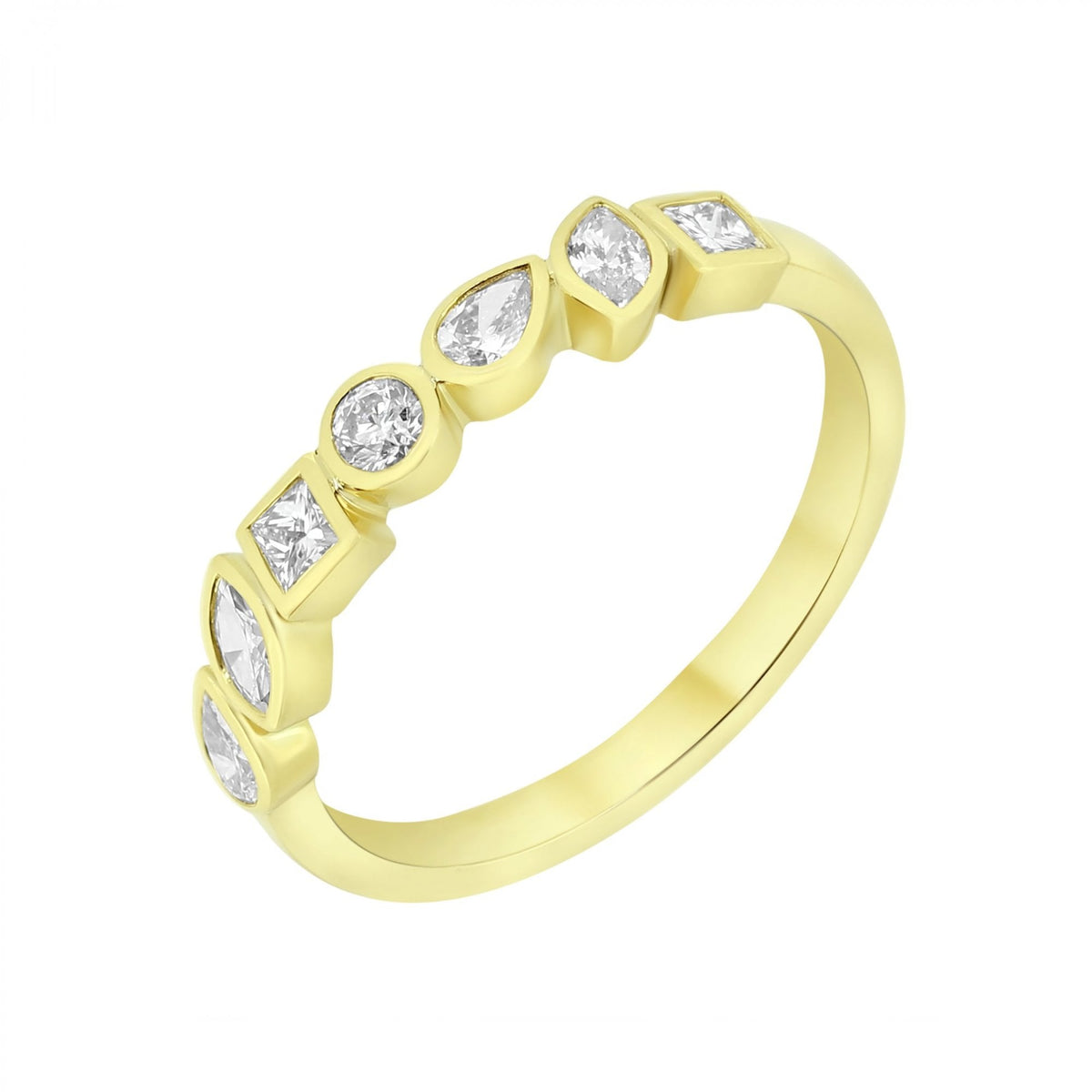 18ct yellow gold 0.52ct combination cut diamond eternity ring