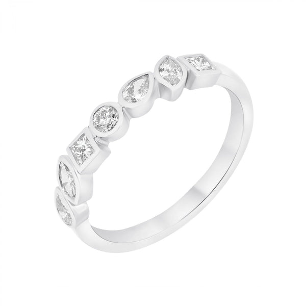 Platinum 0.51ct combination cut diamond half eternity ring