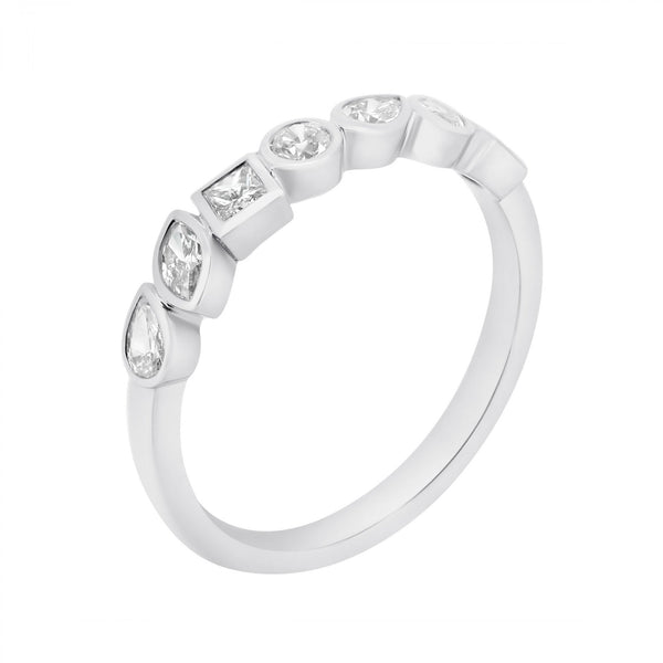 Platinum 0.51ct combination cut diamond half eternity ring