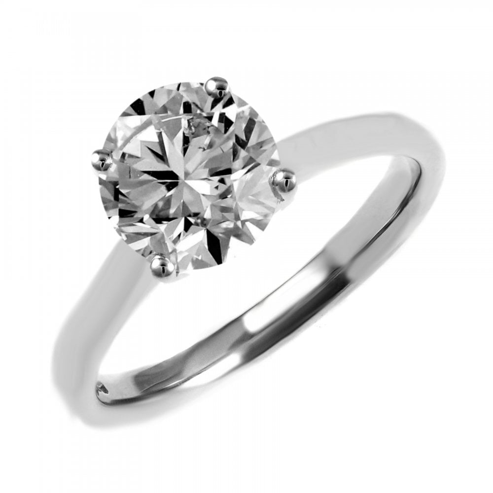 Platinum 3.01ct G SI1 IGL round brilliant cut diamond ring