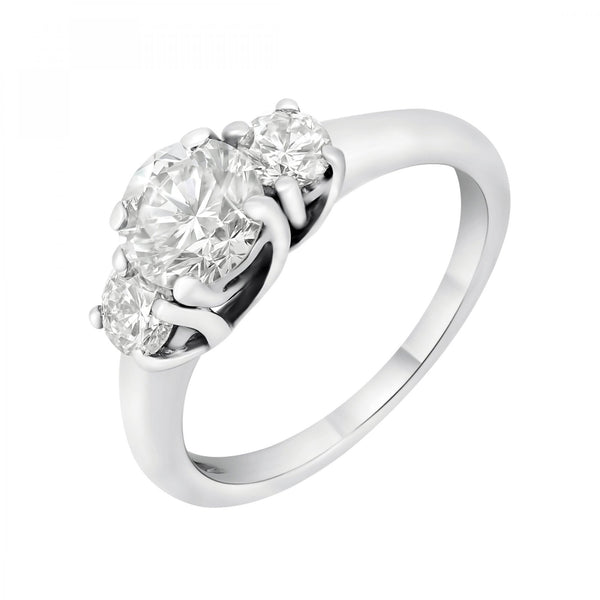 Preowned 14ct white gold 1.55ct round diamond 3 stone ring