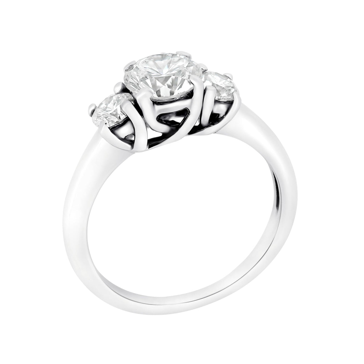 Preowned 14ct white gold 1.55ct round diamond 3 stone ring