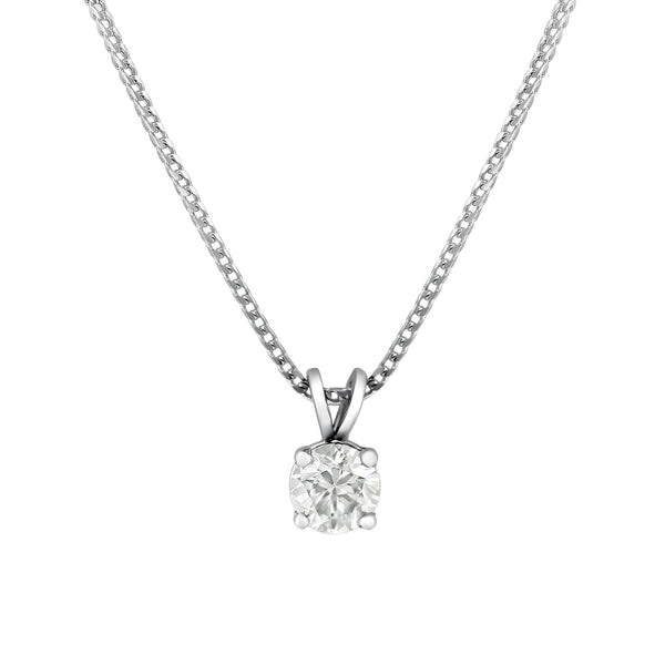 18ct white gold 0.82ct round brilliant cut diamond pendant